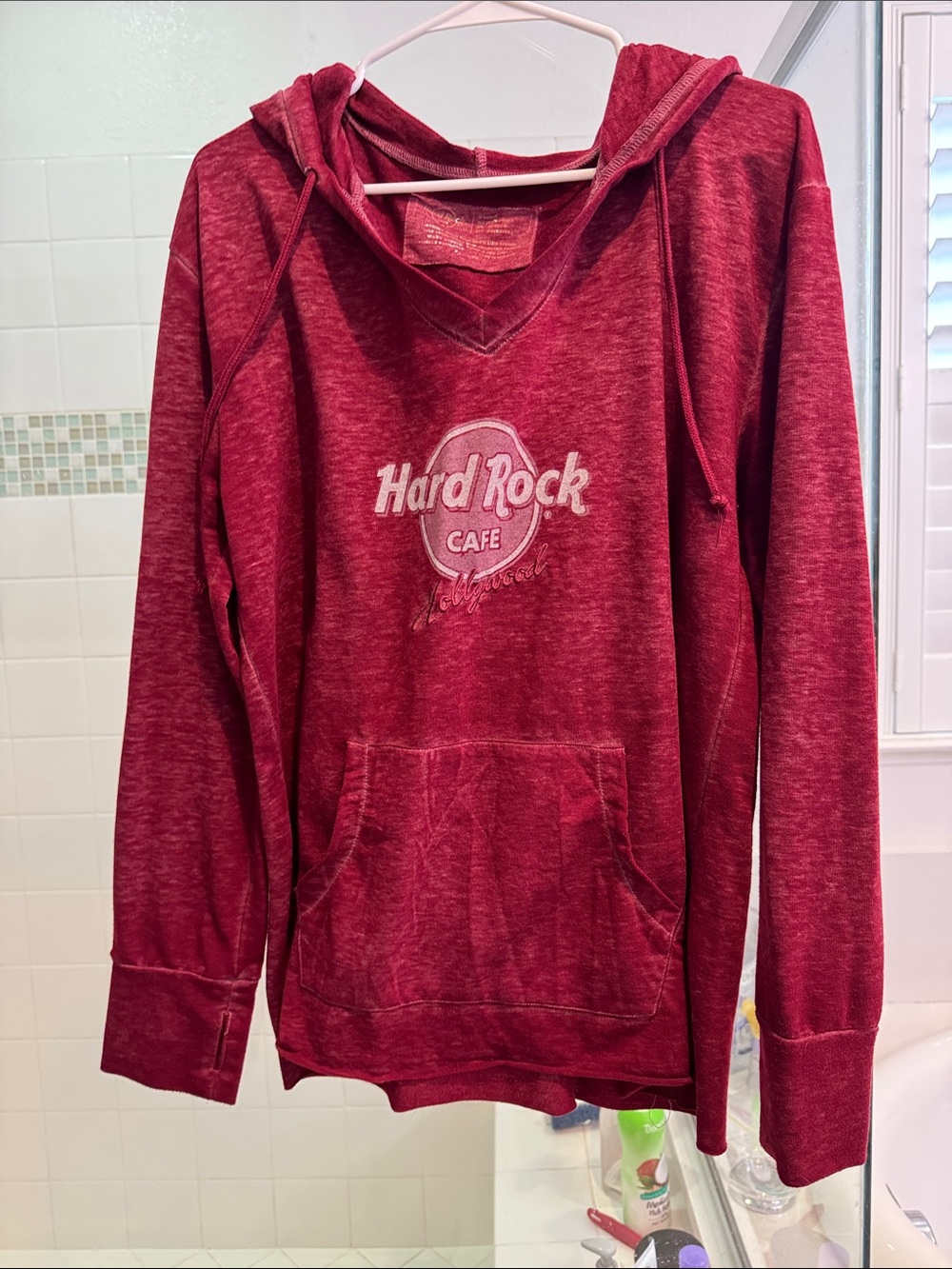 Hard Rock Hollywood Cafe Maroon Hooded Pullover